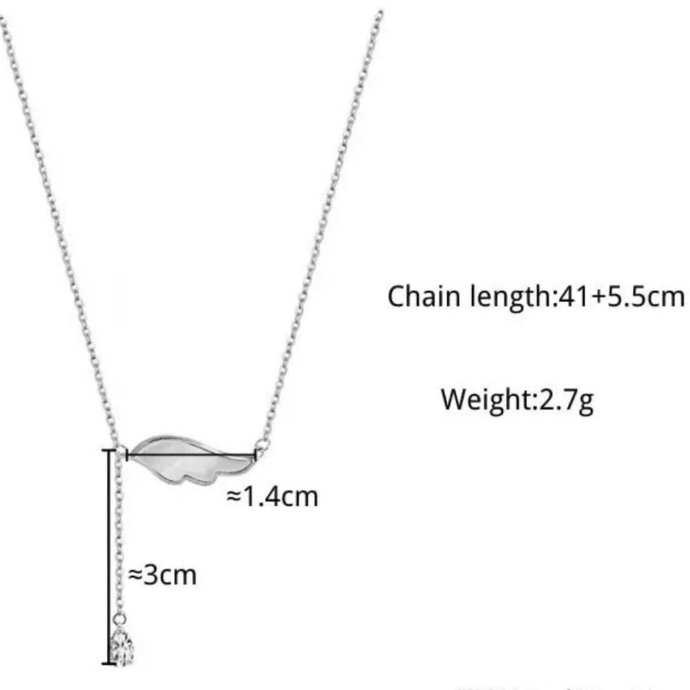 CZ Gold Angel Wing Necklace - Picture 4 of 4
